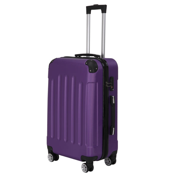 3-in-1 ABS Luggage Set – Lightweight, Durable Travel Suitcase Trio with Large Capacity & Heavy-Duty Handles (Purple)