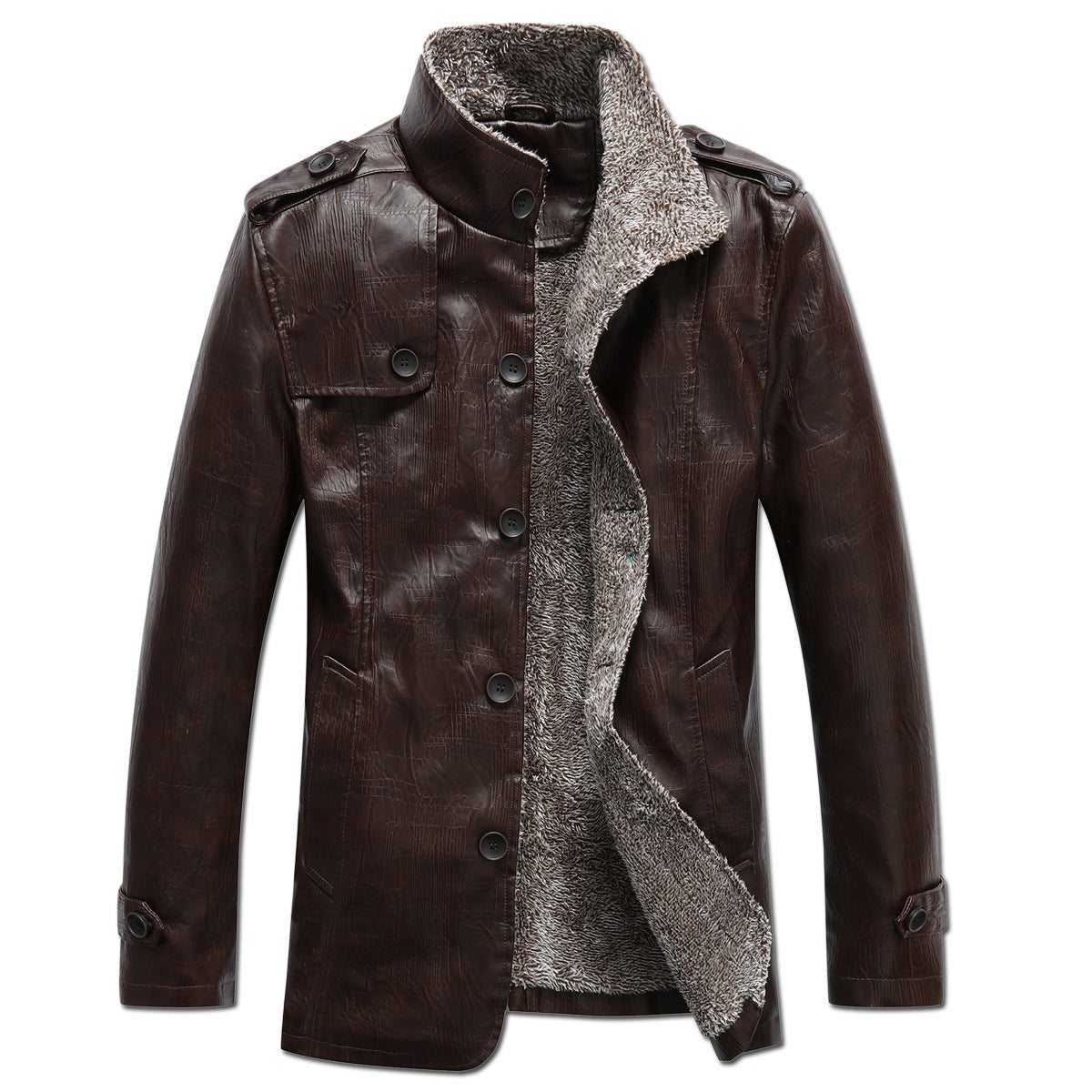 Men’s Classic PU Leather Jacket – Slim Fit, Soft Polyester Lining, Stylish Everyday Outerwear