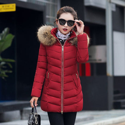 Winter jacket women fashion slim long cotton-padded Hooded jacket parka female wadded jacket outerwear winter coat women - Jona store