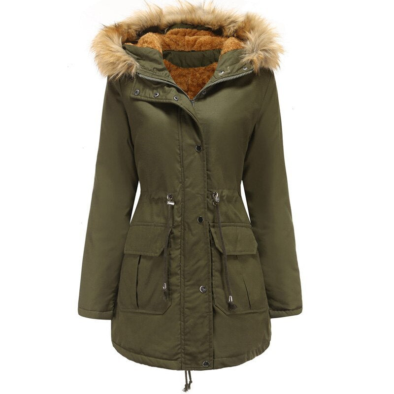 NEW Hooded fur collar winter warm jacket