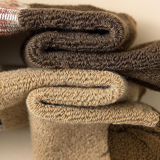 10 Pairs Oversized Thick Polar Fleece Lined Winter Socks – Vintage Striped Thermal Cotton Socks for Women & Men