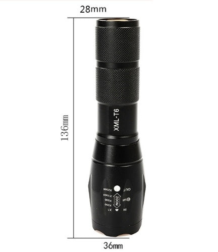 NEW Portable Mini Flashlight LED ZOOM Torch Hunting Zoomable Flashlight Torch Light