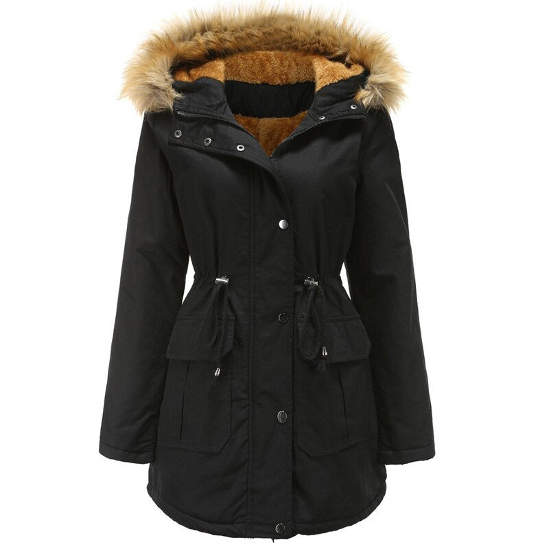 NEW Hooded fur collar winter warm jacket