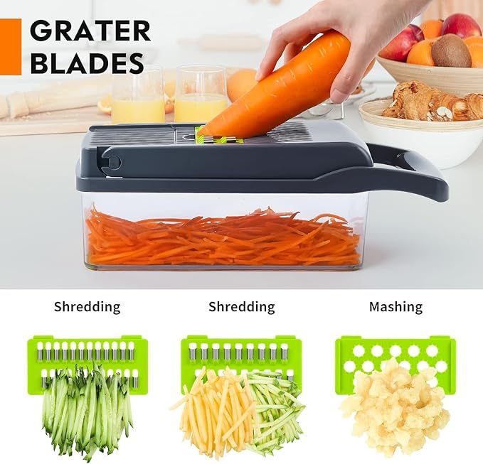 12 In 1 NEW Manual Vegetable Chopper Kitchen Gadgets Food Chopper Onion Cutter Vegetable Slicer - JonaStore