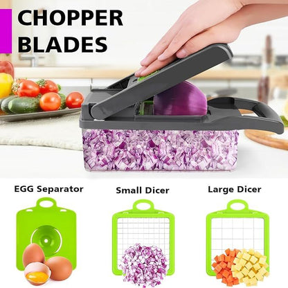 12 In 1 NEW Manual Vegetable Chopper Kitchen Gadgets Food Chopper Onion Cutter Vegetable Slicer - JonaStore