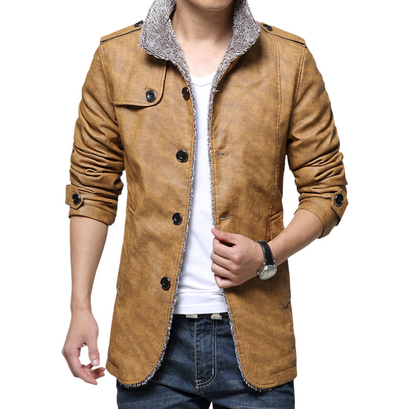 Men’s Classic PU Leather Jacket – Slim Fit, Soft Polyester Lining, Stylish Everyday Outerwear