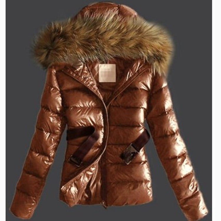 NEW Imitation raccoon fur collar down coat