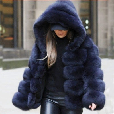 NEW Women Luxury Winter Warm Fluffy Faux Fur Short Coat Jacket