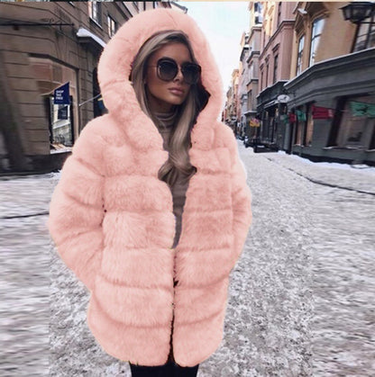 NEW Women Luxury Winter Warm Fluffy Faux Fur Short Coat Jacket