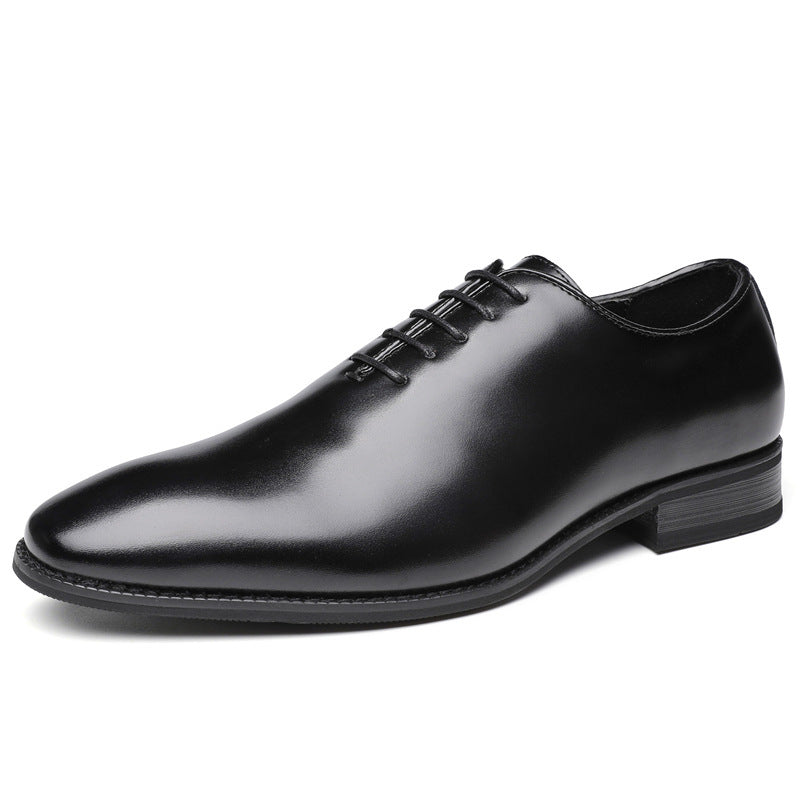 New Leather Hand-polished Business Shoes Men's Formal Wear Lace-up Shoes For Young Gentlemen