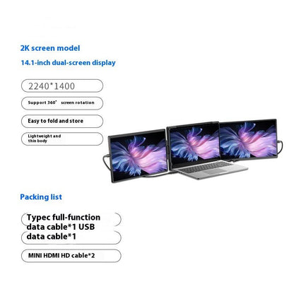 141 - inch Dual - screen Portable Display External Convenient Display - JonaStore