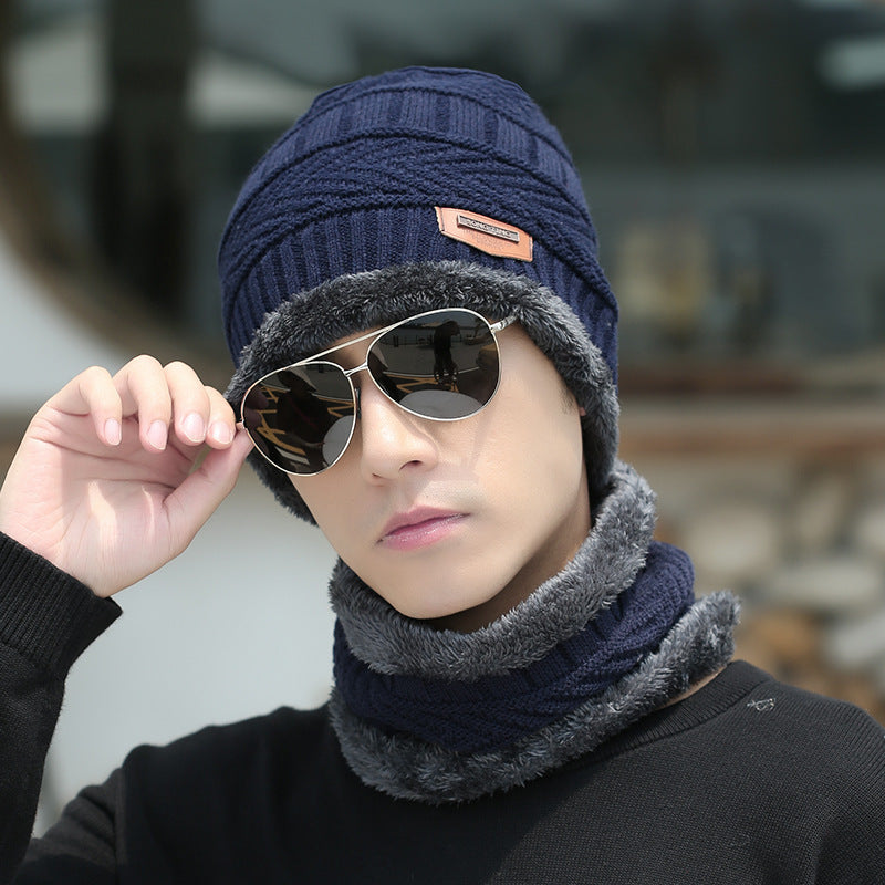 NEW Winter Beanie Hat Scarf Set Warm Knit Hat Thick Fleece Lined Winter Hat Neck Warmer For Men Women