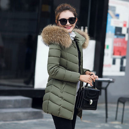 Winter jacket women fashion slim long cotton-padded Hooded jacket parka female wadded jacket outerwear winter coat women - Jona store