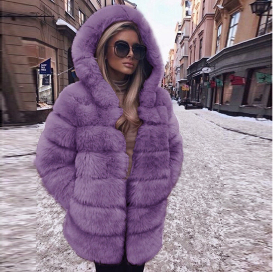 NEW Women Luxury Winter Warm Fluffy Faux Fur Short Coat Jacket