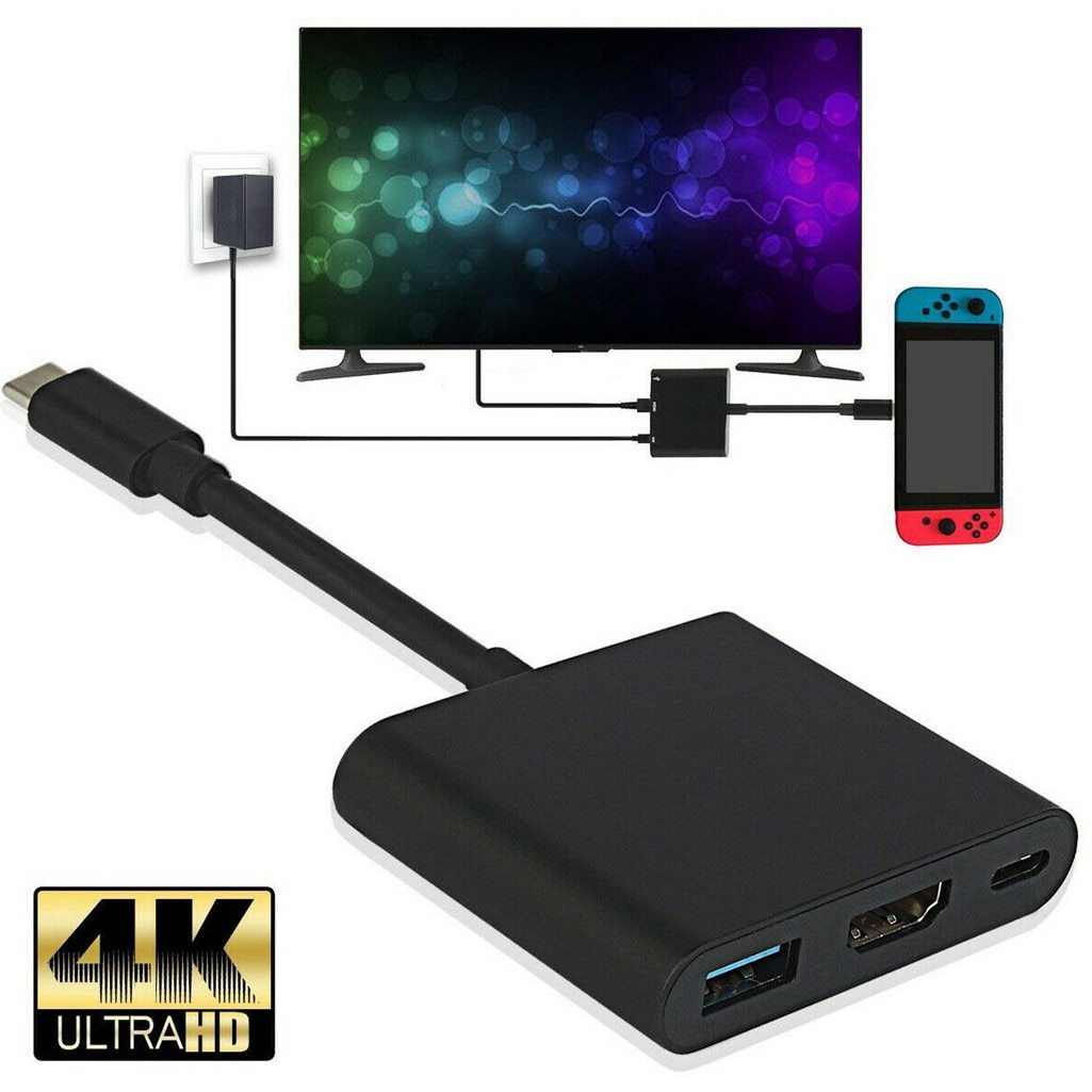 Type C HDTV Multi-Adapter TYPE-C TO HDMI+USB+TYPE-C 3 in 1