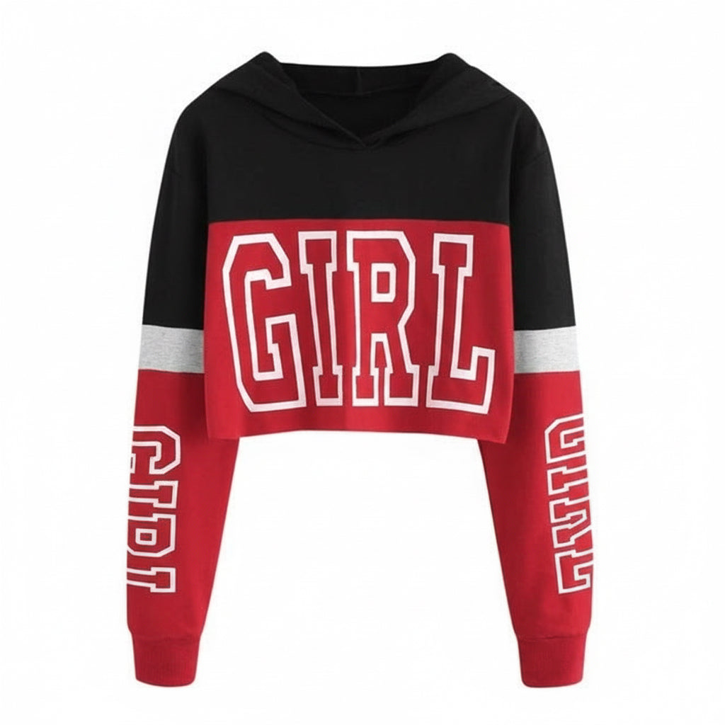 Women’s Fresh & Sweet Long-Sleeve Sweatshirt – Soft Casual Pullover in Pink, Red & White