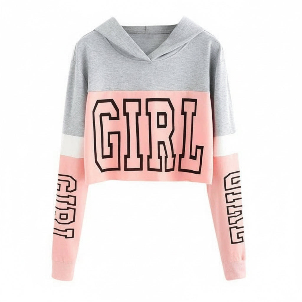 Women’s Fresh & Sweet Long-Sleeve Sweatshirt – Soft Casual Pullover in Pink, Red & White