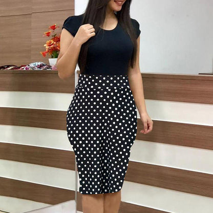 NEW Printed Office Midi Pencil Dress Large Women Dress