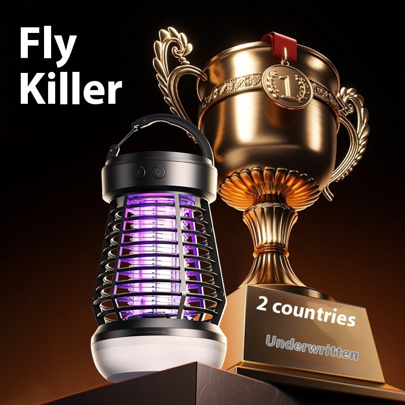 NEW 2in1 Mosquito Killer Lamp Electric Fly Catcher USB Rechargeable Electric Mosquito Swatter Electric Fly Trap With Night Light S0S Emergency Light Mosquito Killer Terrace Camping