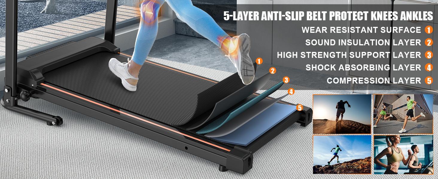 Home Use Foldable Portable 2.5HP Heavy-duty APP Controlled Fitness Walking Machine