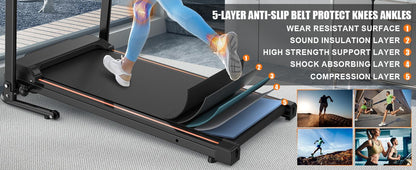 Home Use Foldable Portable 2.5HP Heavy-duty APP Controlled Fitness Walking Machine