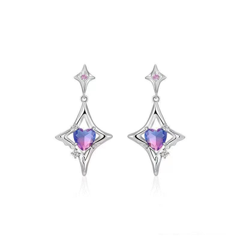 Purple Gradient Asterism Earrings - Jona store