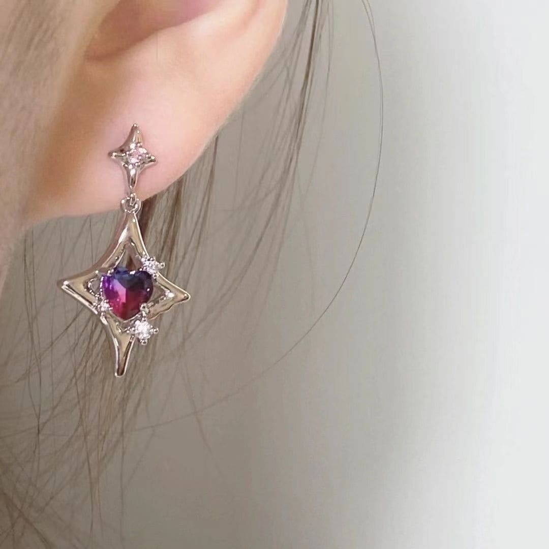 Purple Gradient Asterism Earrings - Jona store