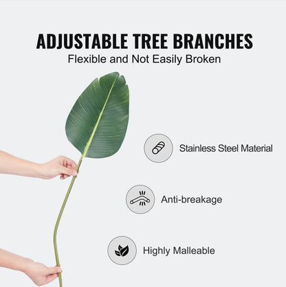 NEW Artificial Birds Of Paradise Tree, 5 FT Tall Faux Plant, PE Material &amp; Anti-Tip Tilt Protection Low-Maintenance Plant, Lifelike Green Fake Tree For Home Office Warehouse Decor Indoor Outdoor