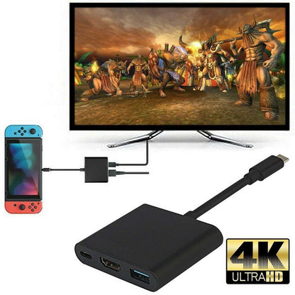 Type C HDTV Multi-Adapter TYPE-C TO HDMI+USB+TYPE-C 3 in 1