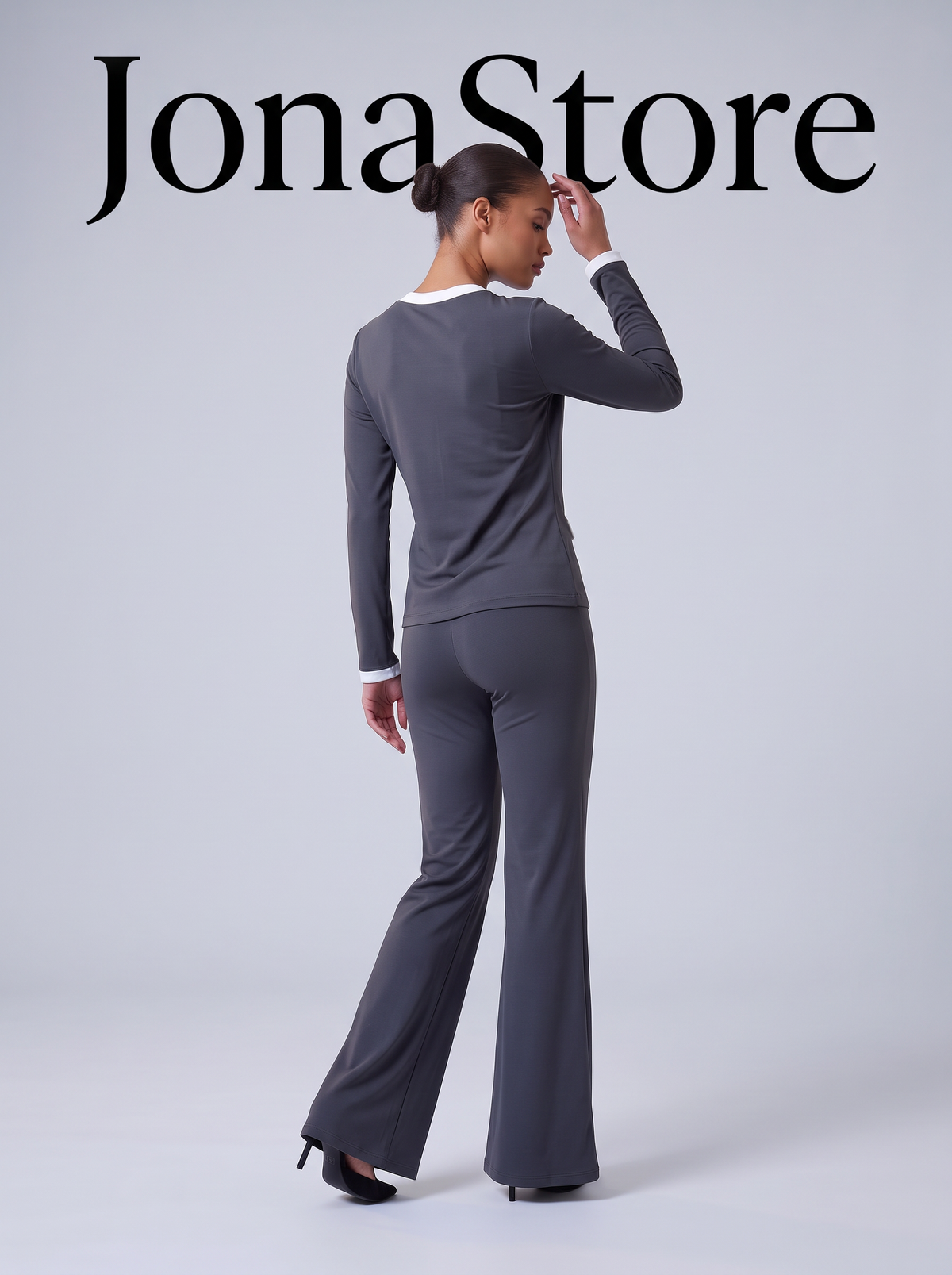 Ribbed Knit Cardigan & Wide-Leg Pants Set