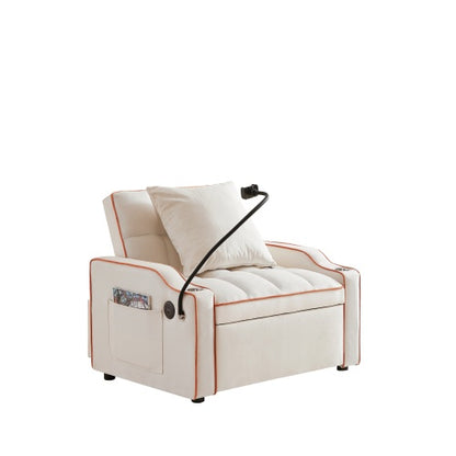 NEW 3-in-1 Sofa Bed, Convertible Sleeper Chair Sofa Bed Adjustable Pull Out Sleeper Chair Bed Multi-Pockets Folding Sofa Bed For Living Room Bedroom Small Space