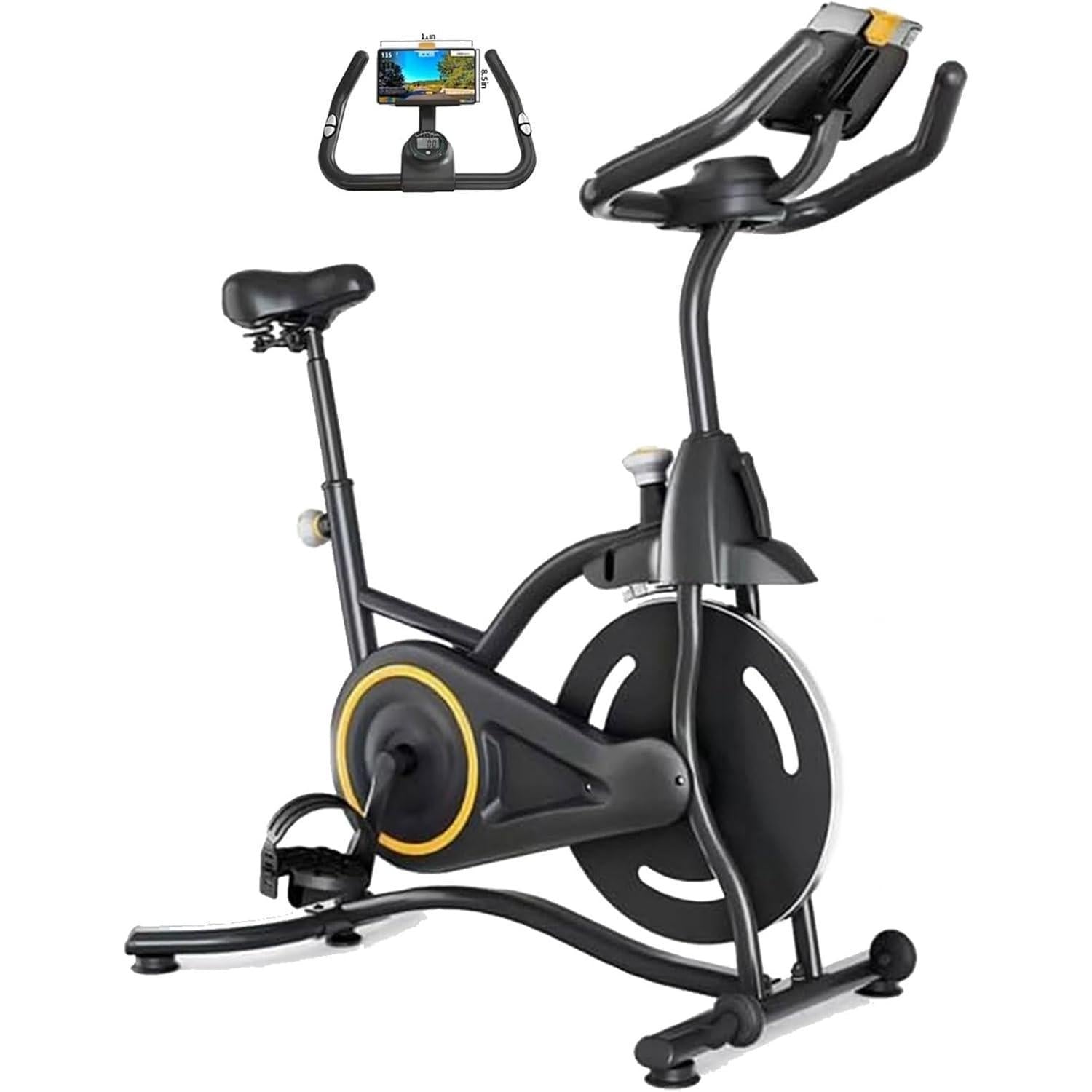 Indoor Spin Cycle Exercise Bike – Heart Rate Monitor, Adjustable Seat, LCD Display, Compact Home Fitness Bike