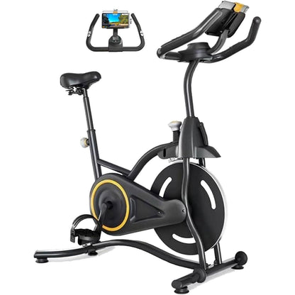 Indoor Spin Cycle Exercise Bike – Heart Rate Monitor, Adjustable Seat, LCD Display, Compact Home Fitness Bike