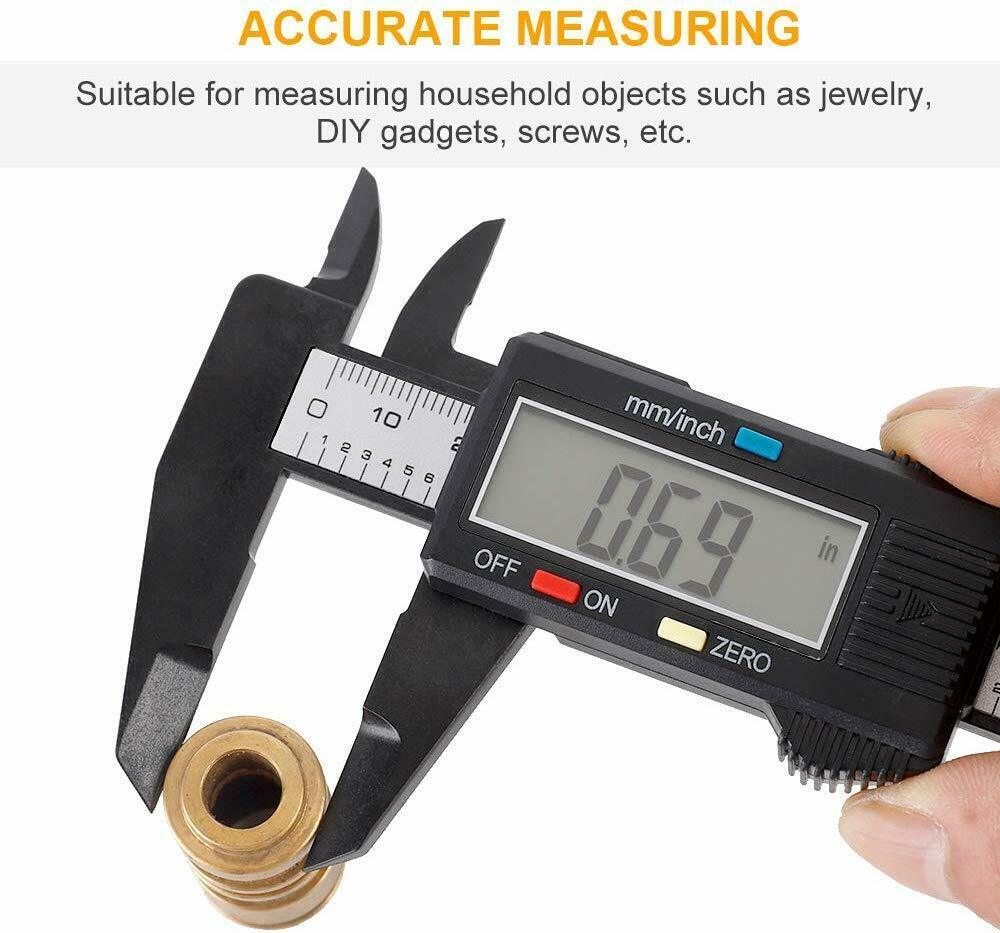 NEW Digital Caliper Electronic Gauge Carbon Fiber Vernier Micrometer Ruler 150mm 6