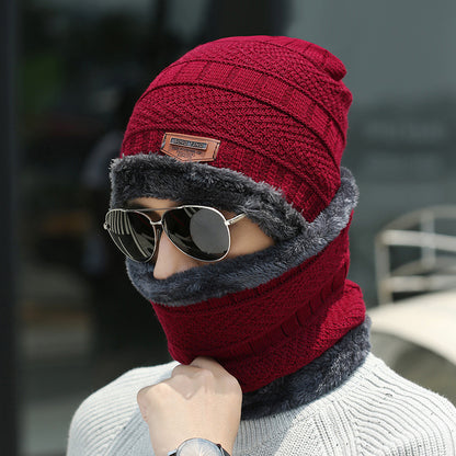 NEW Winter Beanie Hat Scarf Set Warm Knit Hat Thick Fleece Lined Winter Hat Neck Warmer For Men Women