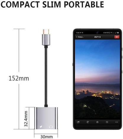 2 - in - 1 USB C To 3.5mm Headphones Adapter, PD Fast Charging, Hi - Res Sound - JonaStore