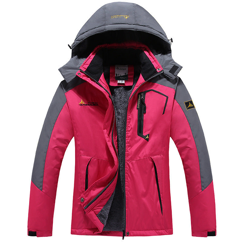 NEW Female Shell Jacket Plus Size Fleece-lined Thicker Windproof Riding