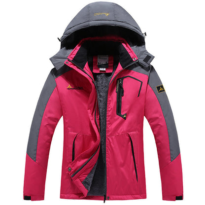 NEW Female Shell Jacket Plus Size Fleece-lined Thicker Windproof Riding