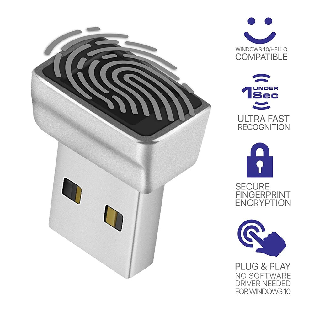 2024 New USB Fingerprint Reader Module for Windows 10 Hello, Biometric Scanner padlock for Laptops &amp; PC - JonaStore