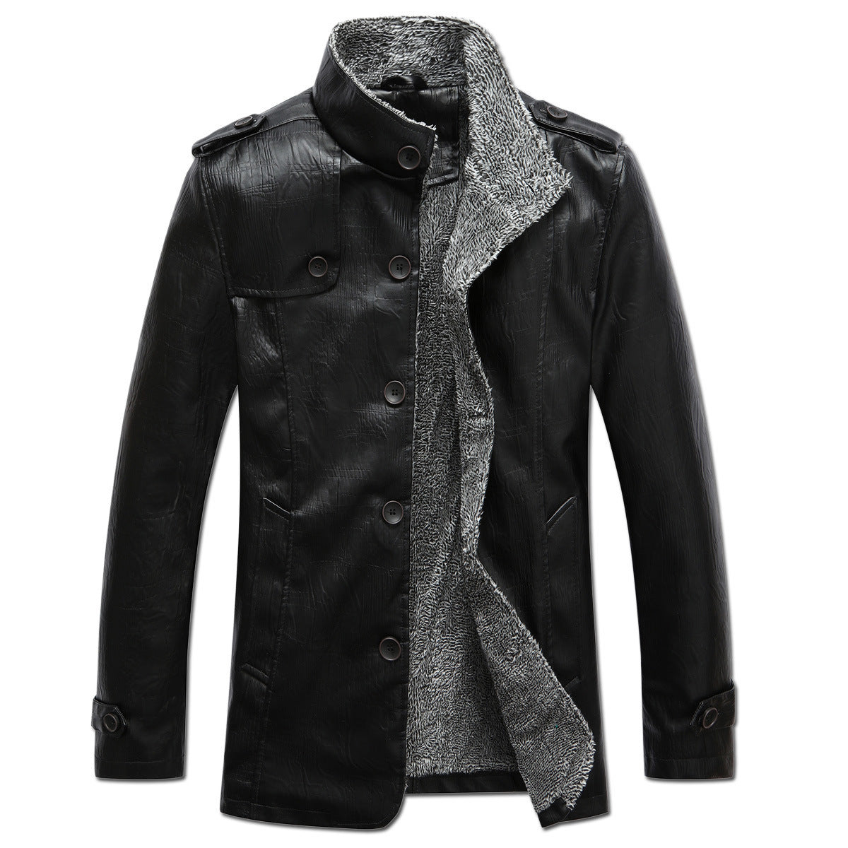Men’s Classic PU Leather Jacket – Slim Fit, Soft Polyester Lining, Stylish Everyday Outerwear