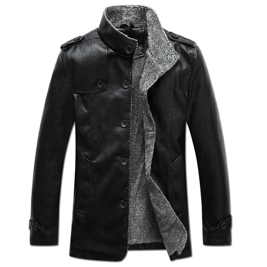 Men’s Classic PU Leather Jacket – Slim Fit, Soft Polyester Lining, Stylish Everyday Outerwear