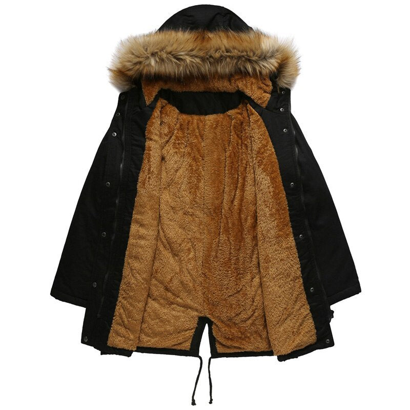 NEW Hooded fur collar winter warm jacket