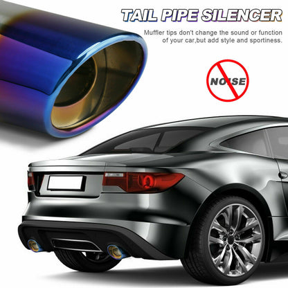 NEW Car Exhaust Pipe Tip Rear Tail Throat Muffler Stainless Steel Round Accessories