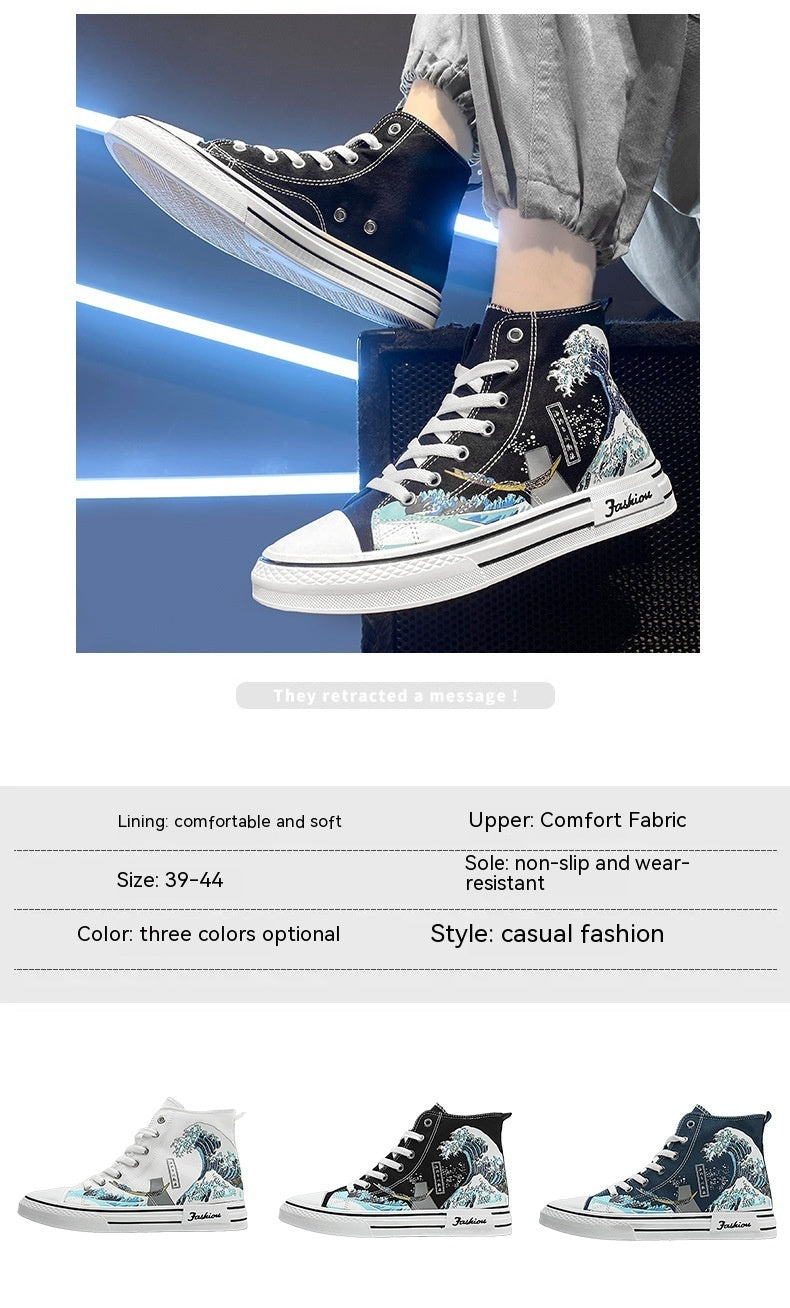 Trendy Sports Casual High-top Canvas Shoes For Students