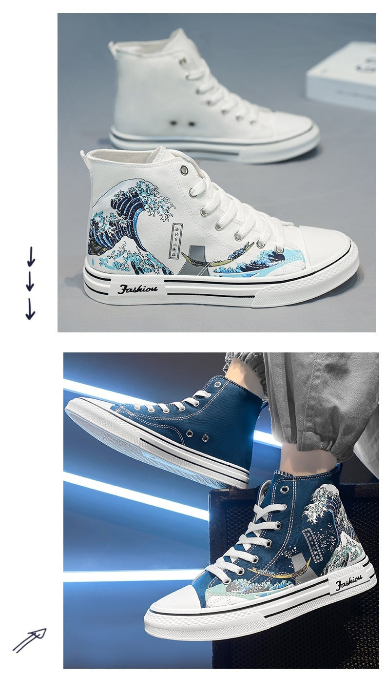 Trendy Sports Casual High-top Canvas Shoes For Students