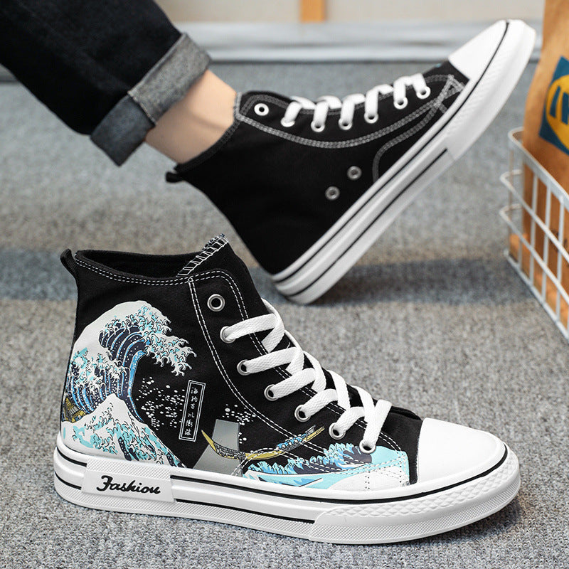 Trendy Sports Casual High-top Canvas Shoes For Students