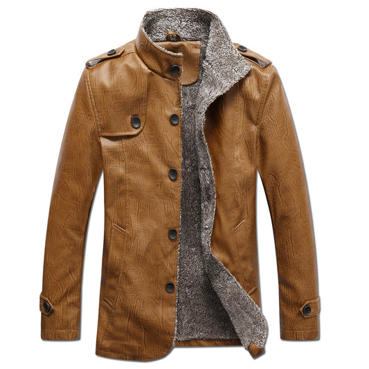Men’s Classic PU Leather Jacket – Slim Fit, Soft Polyester Lining, Stylish Everyday Outerwear