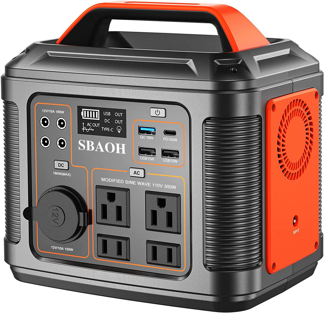 NEW US Plug Portable Power Station P302,300W 296Wh Backup Lithium Battery,Solar Generator For Home And Outdoor Emergency Power Supply,Solar Panel Is Not Included