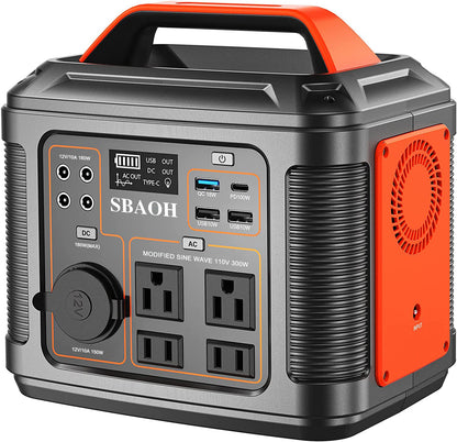 NEW US Plug Portable Power Station P302,300W 296Wh Backup Lithium Battery,Solar Generator For Home And Outdoor Emergency Power Supply,Solar Panel Is Not Included
