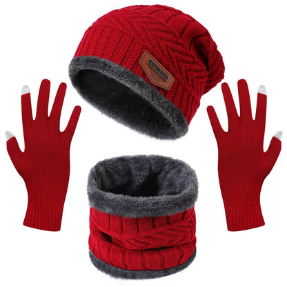 3-in-1 Winter Warm Knitted Hat, Scarf &amp; Touchscreen Gloves Set – Thick Fleece Lined Cold Weather Gear